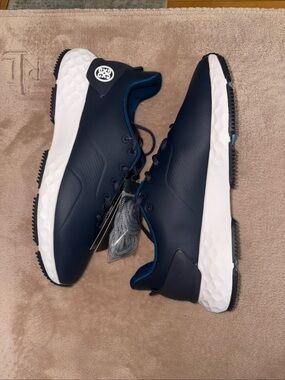 G/FORE Men's Navy and White Athletic Golf Shoes
